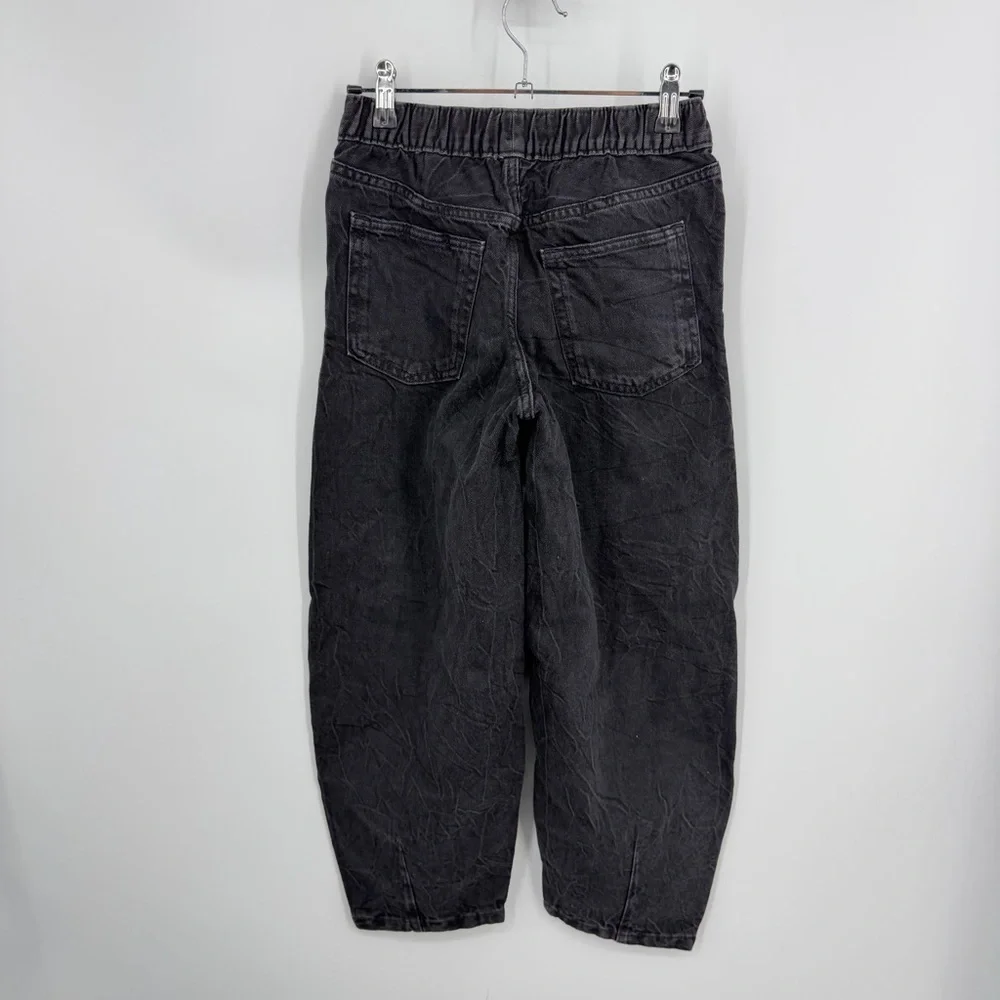 NWT Gap girls baggy barrel‎ jeans size sz M 8 black wash